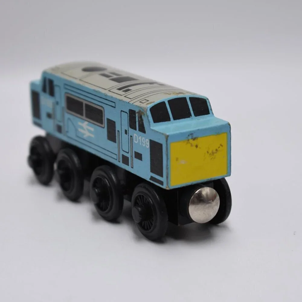 Thomas & Friends Wooden Railway 1997 Diesel D199 Spamcan Train Engine Blue - Picture 5 of 8